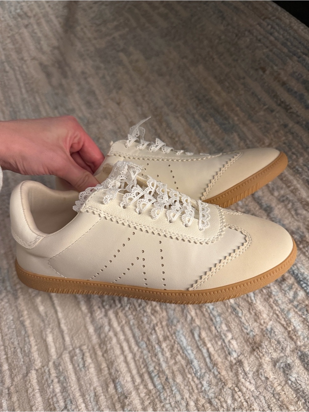 MIA Cream Lace Scallop Sneakers - Picture 9 of 10